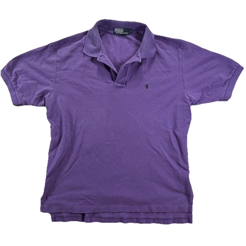 Polo By Ralph Lauren Men's SS Polo Collared Shirt Size L Purple Green Pony